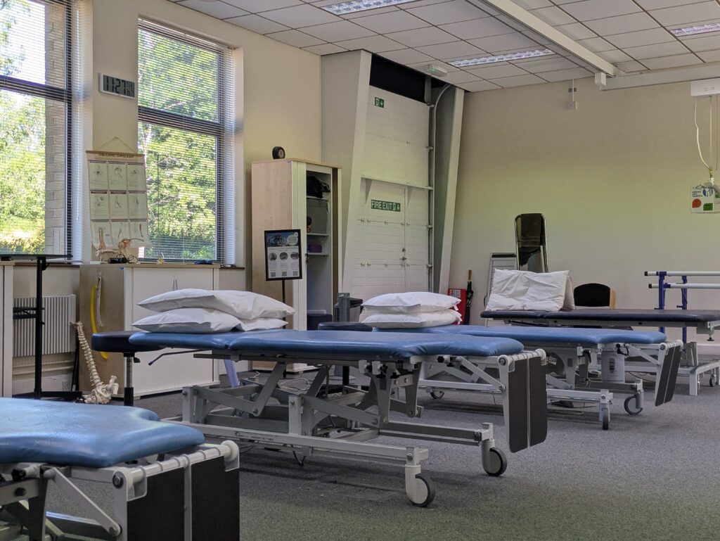 Treatment beds in the Coventry therapy area