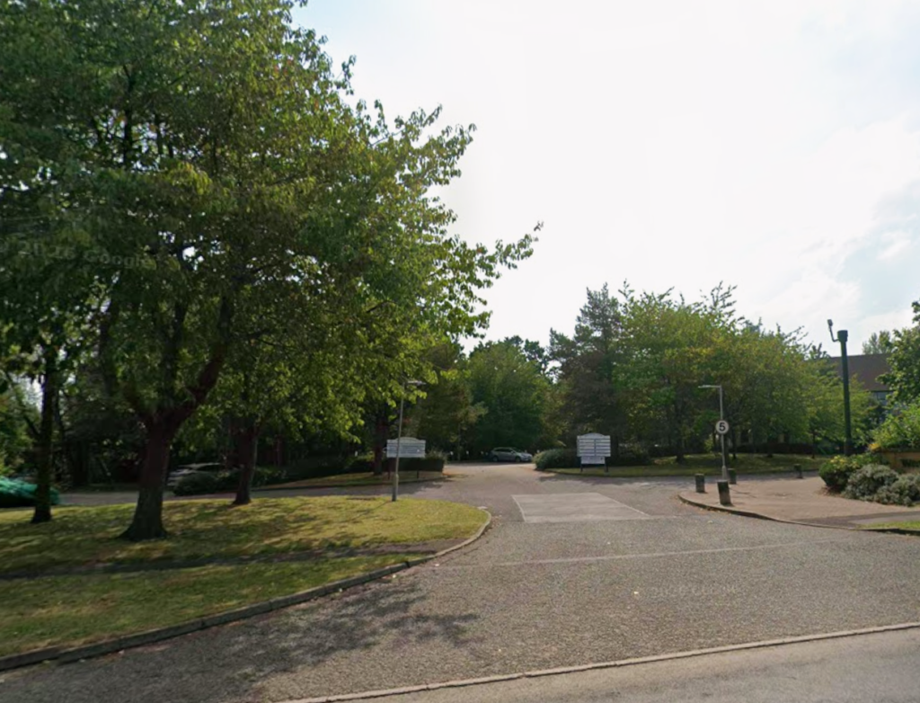 The entrance to Westwood House from the street